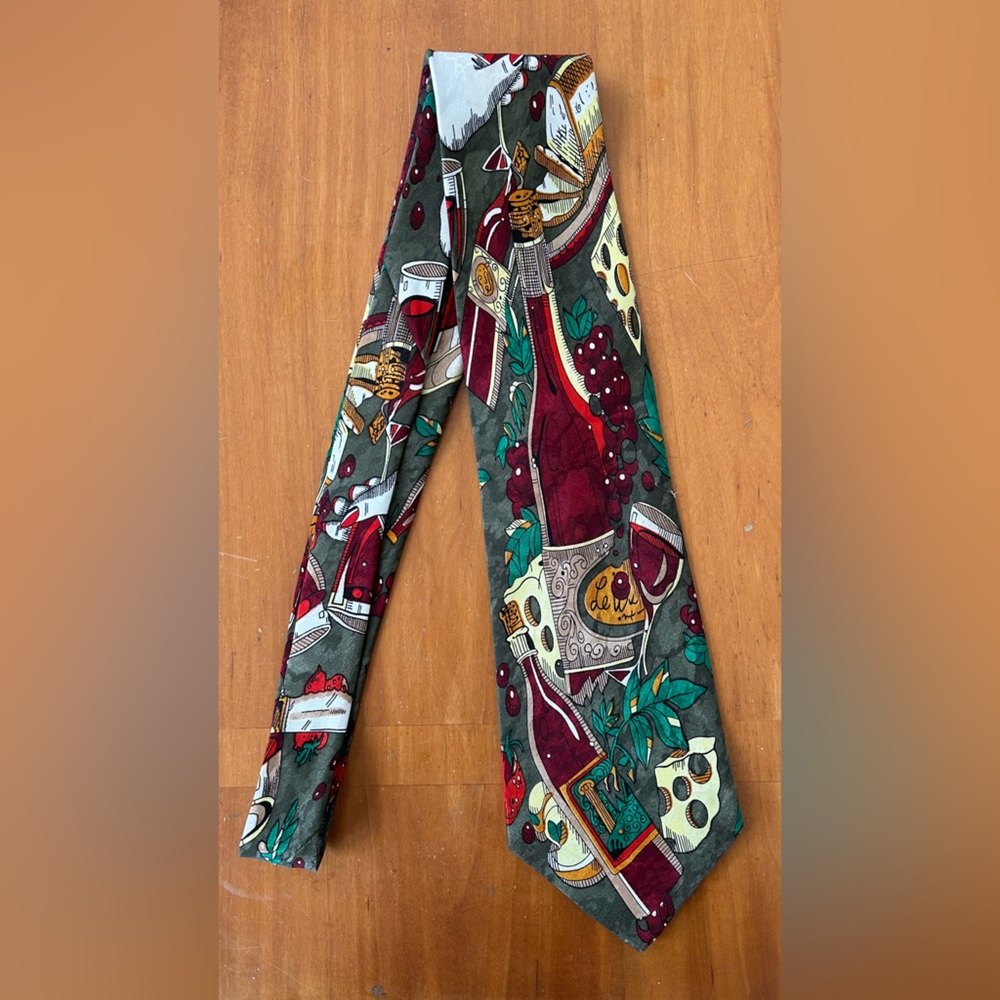 VINTAGE A. ROGERS Festive Wine & Cheese Charcuterie Party Holiday Tie 🍷🧀 🍇